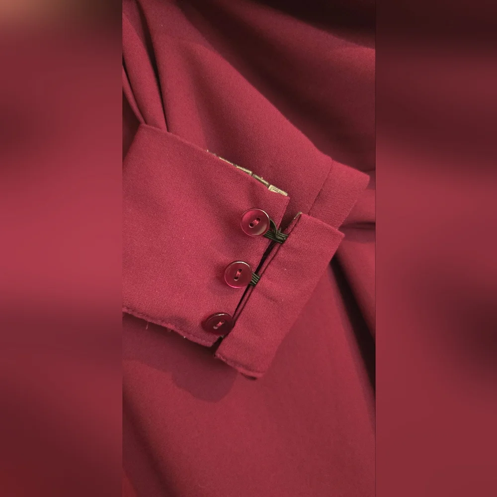 Iz Byer Purple Long Sleeve Flowy Blouse with Studs On Sleeves - Picture 4 of 12